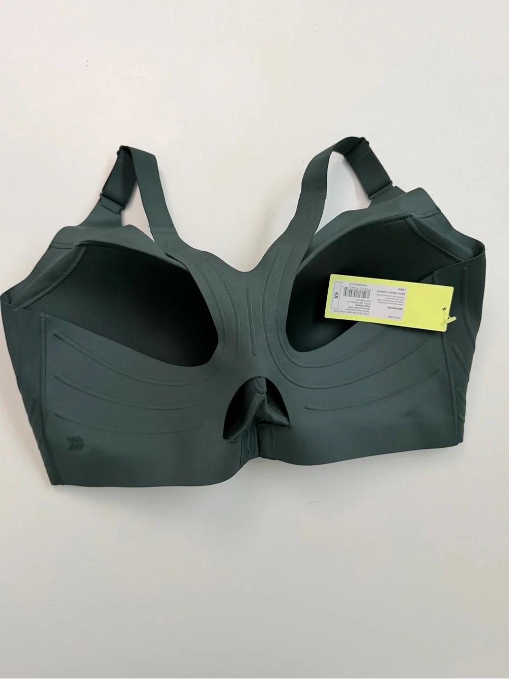 All In Motion Sports Bra High Support Impact Adjustable Straps Band Lined Green